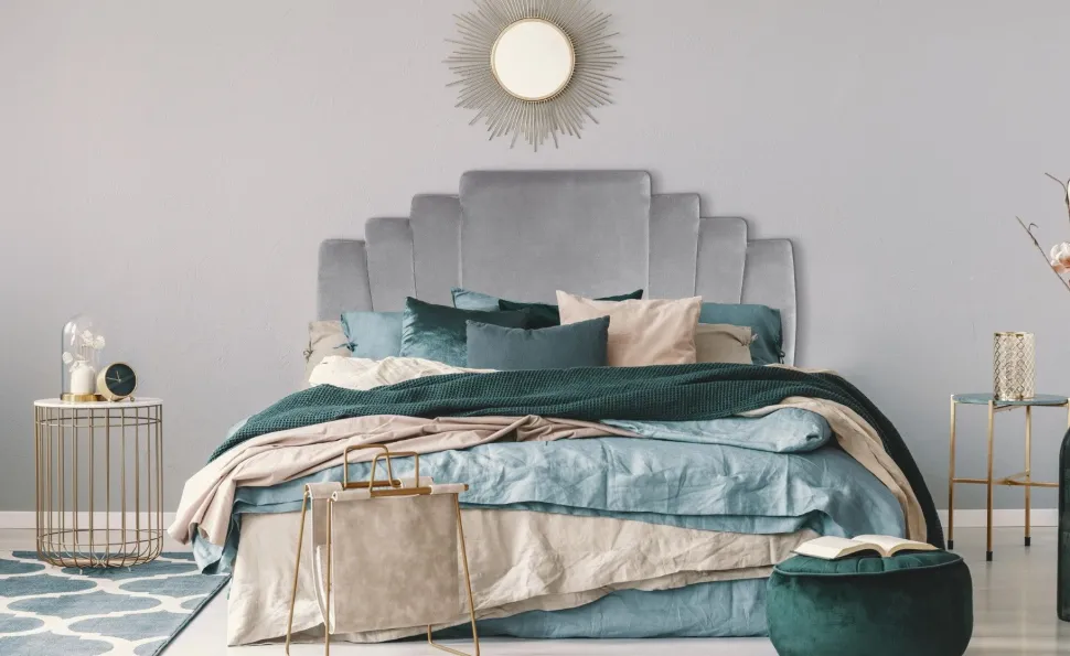 Tête de lit Arena 160 cm Velours Argent