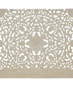 Tête de lit bois sculpté Serena 160cm Effet travertin Beige clair
