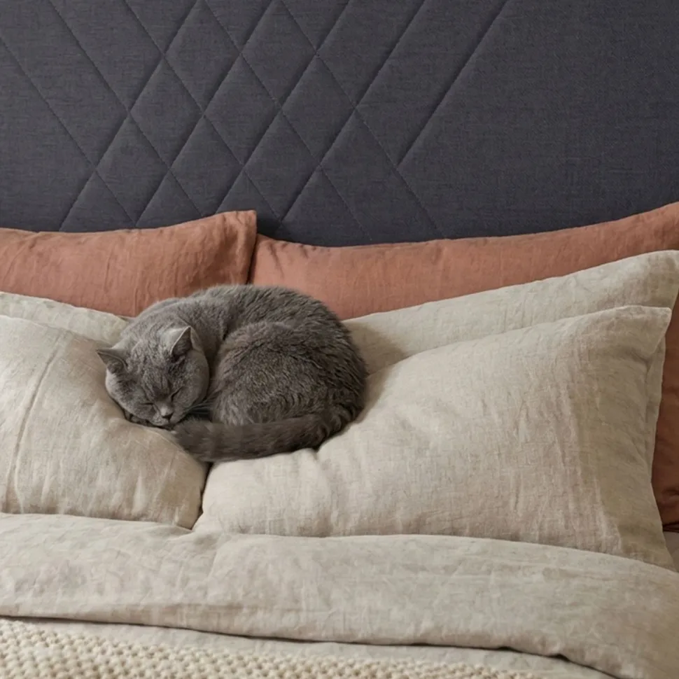 Tête de lit Diam 180cm Tissu Gris Foncé