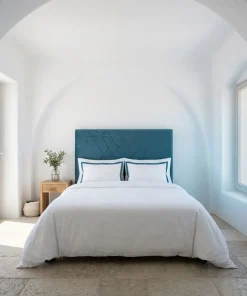Tête de lit Diam 160cm Velours Bleu