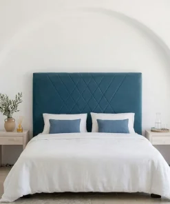 Tête de lit Diam 160cm Velours Bleu