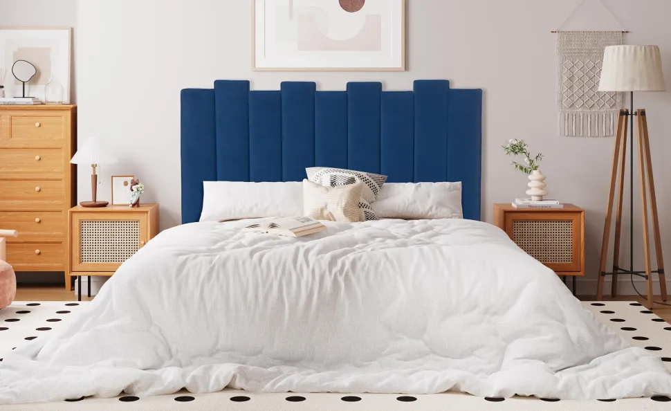 Tête de lit Lucky 140 cm Velours Bleu