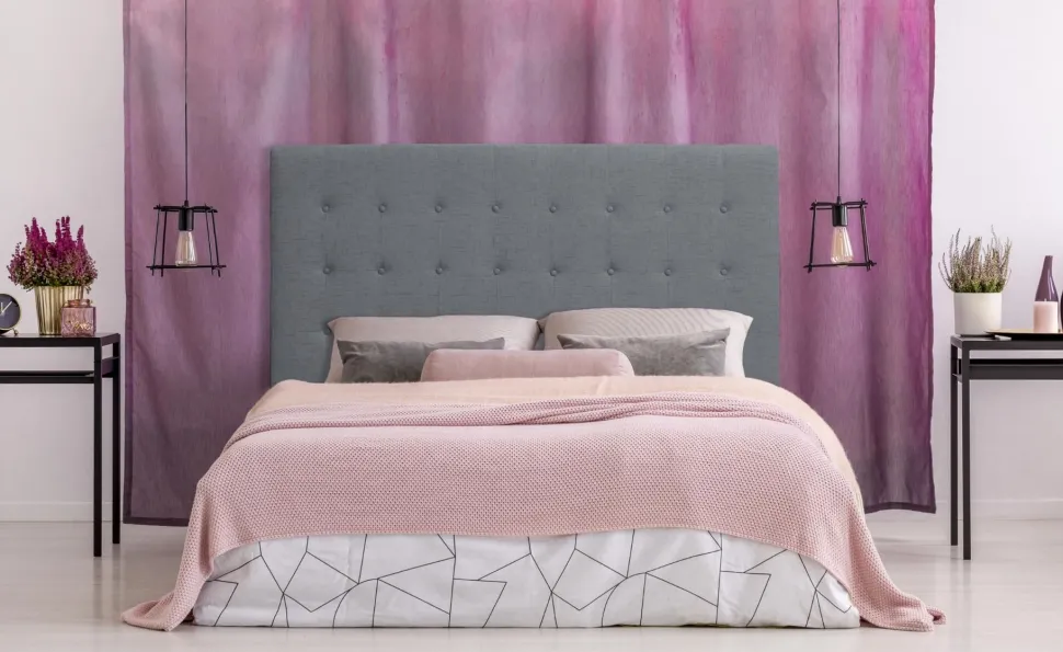 Tête de lit Luxor 160cm Tissu Gris