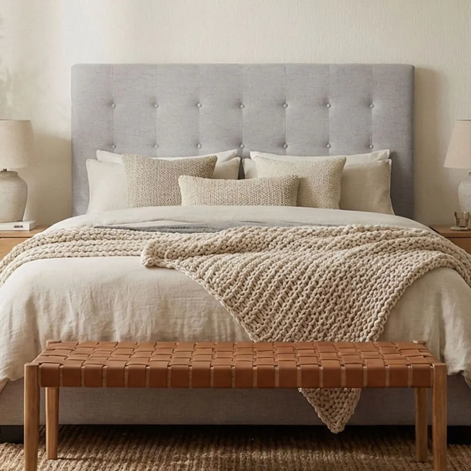 Tête de lit Luxor 160cm Tissu Beige