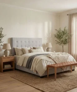 Tête de lit Luxor 160cm Tissu Beige