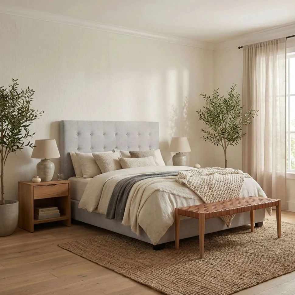 Tête de lit Luxor 160cm Tissu Beige