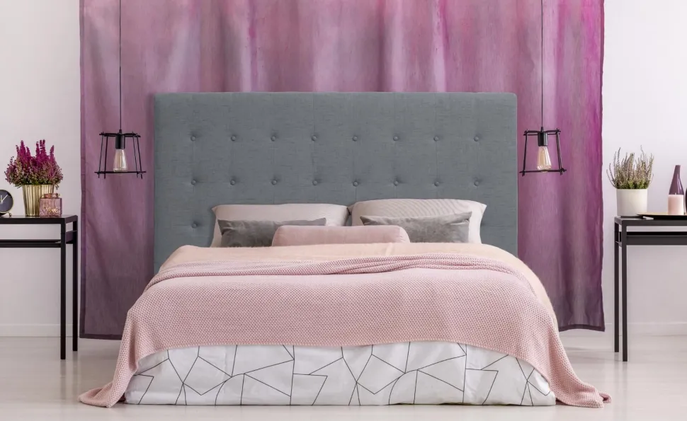 Tête de lit Luxor 180cm Tissu Gris