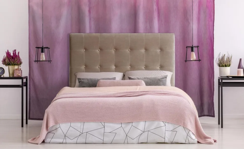 Tête de lit Luxor 140cm Velours Taupe