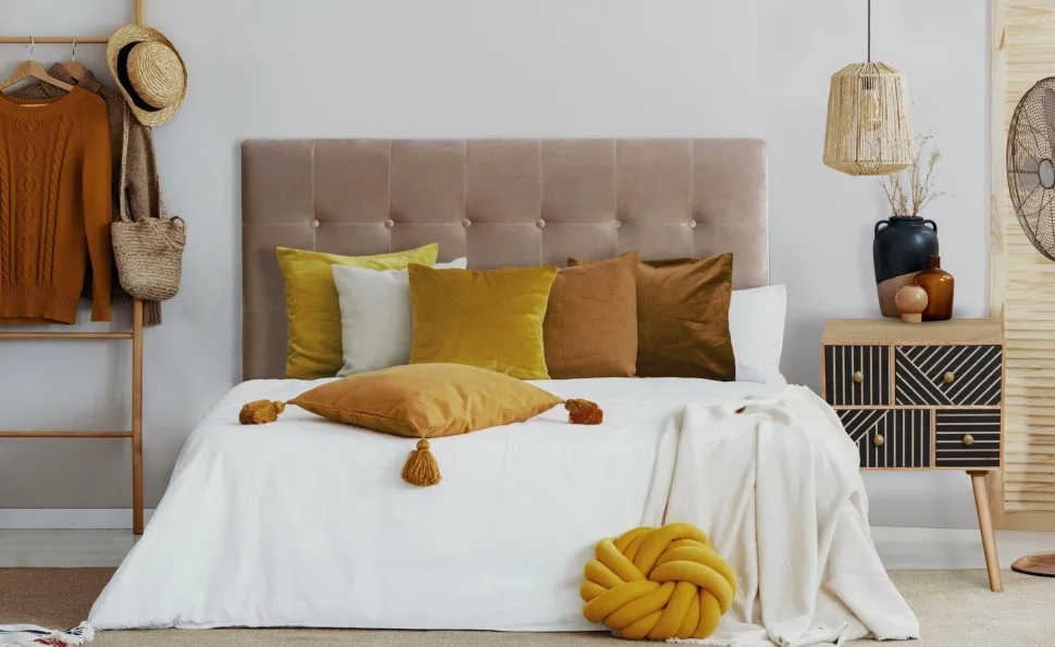 Tête de lit Luxor 140cm Velours Taupe
