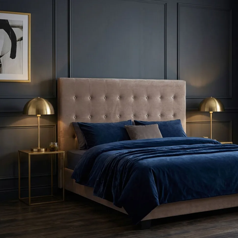 Tête de lit Luxor 180cm Velours Taupe
