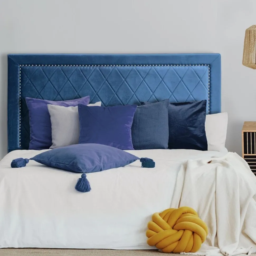 Tête de lit Meghan 140cm Velours Bleu