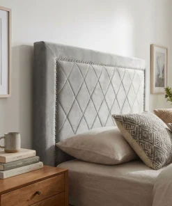 Tête de lit Meghan 140cm Velours Argent