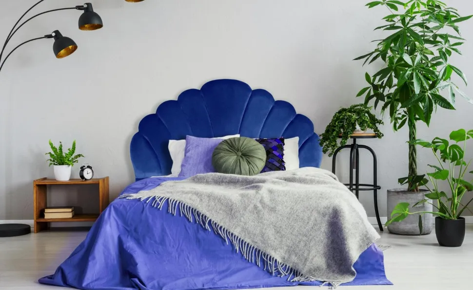 Tête de lit Mermaid 140 cm Velours Bleu