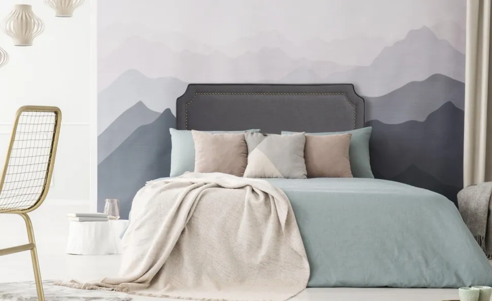 Tête de lit Milana 140cm Tissu Gris
