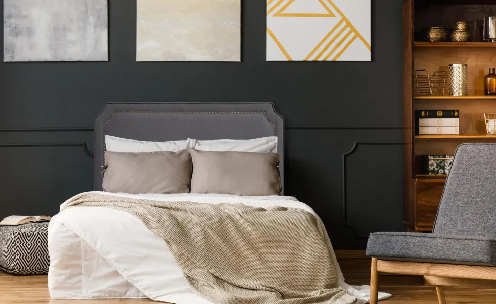 Tête de lit Milana 140cm Tissu Gris