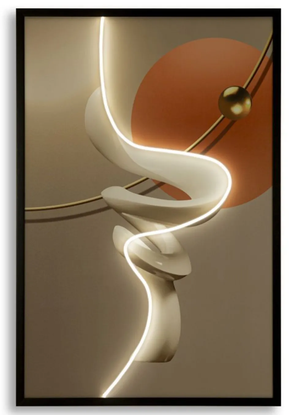 Œuvre abstraite avec LED