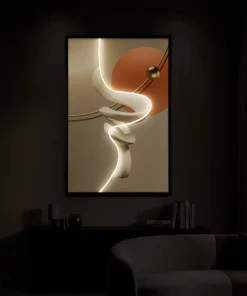 Œuvre abstraite avec LED
