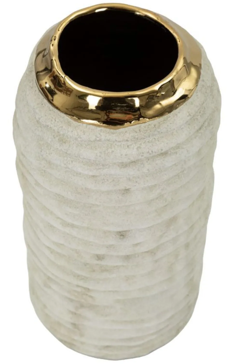 Vase compact finition mate intérieur doré
