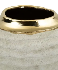 Vase compact finition mate intérieur doré