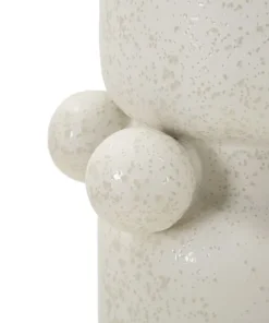 Vase céramique blanche décoré de sphères finition Crème