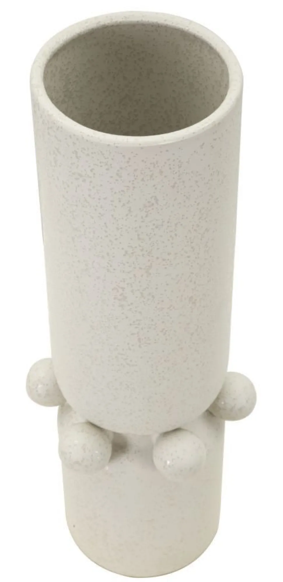 Vase céramique blanche décoré de sphères finition Crème
