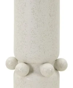 Vase céramique blanche décoré de sphères finition Crème