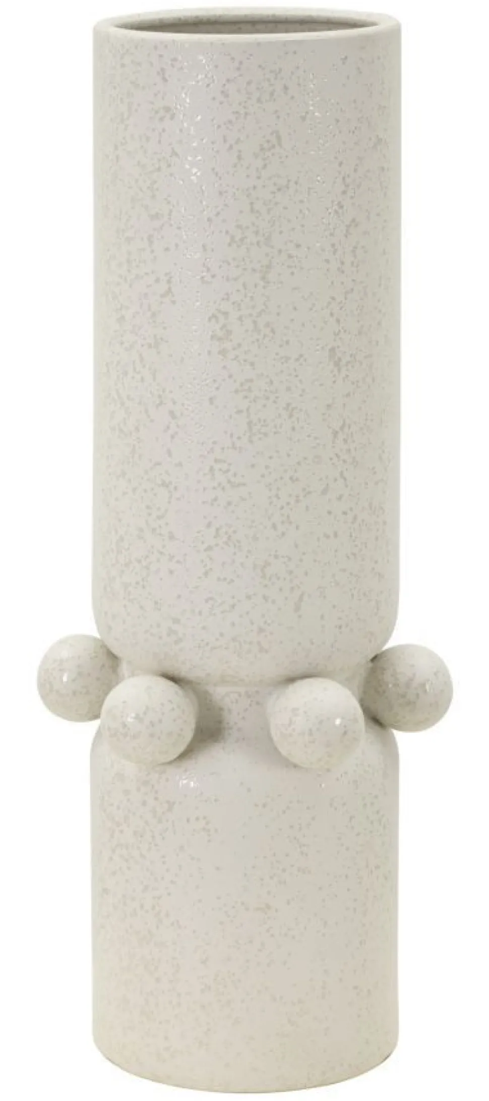 Vase céramique blanche décoré de sphères finition Crème