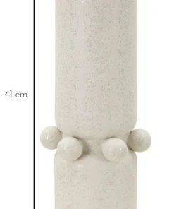 Vase céramique blanche décoré de sphères finition Crème