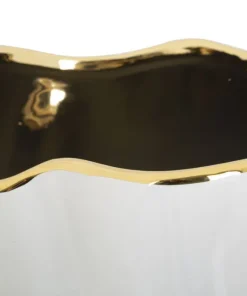Vase céramique dorée