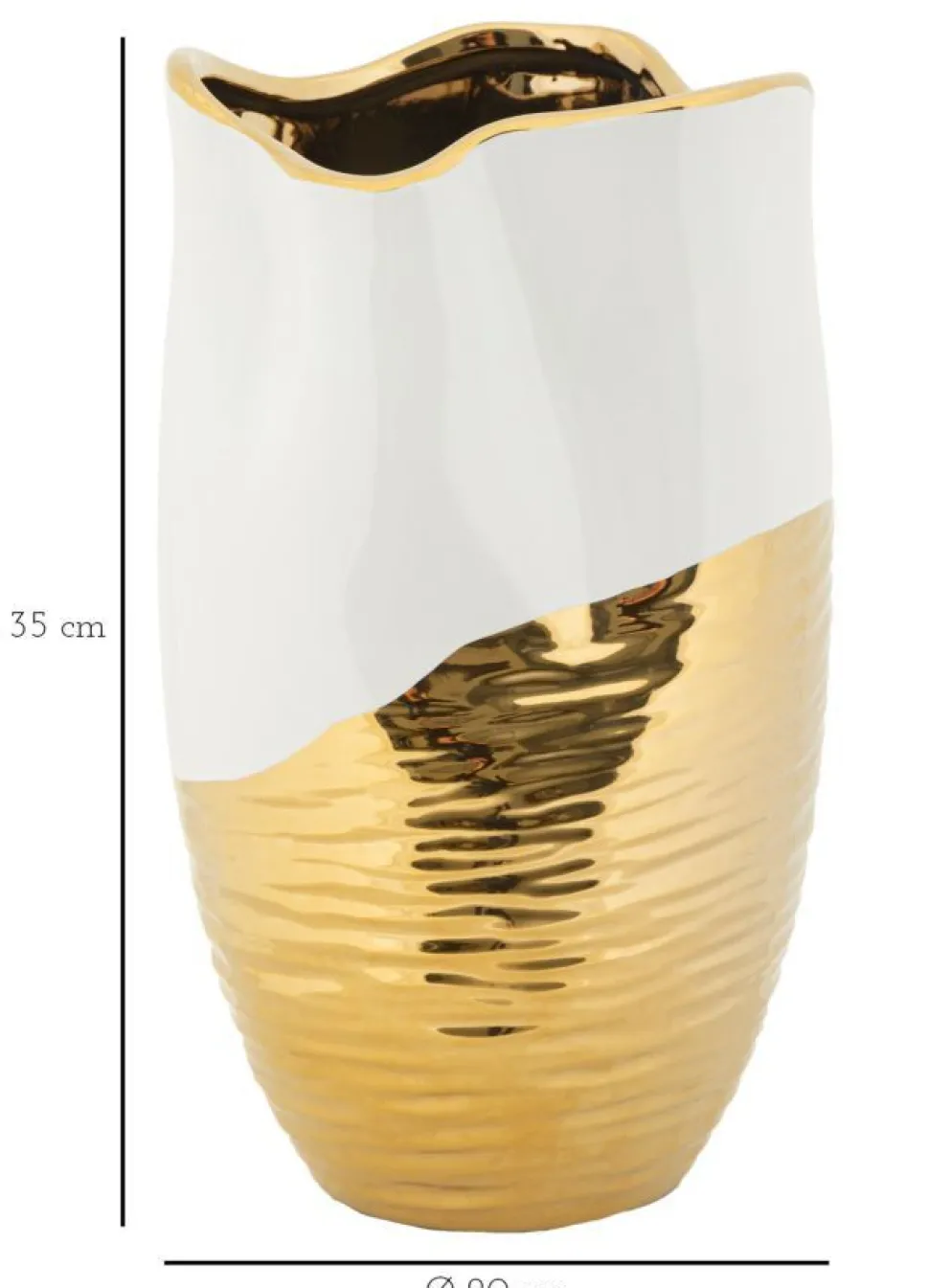 Vase céramique dorée