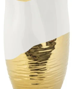 Vase céramique dorée