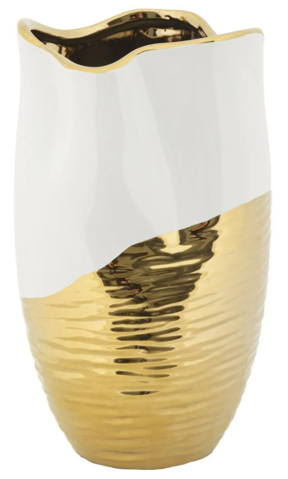 Vase céramique dorée