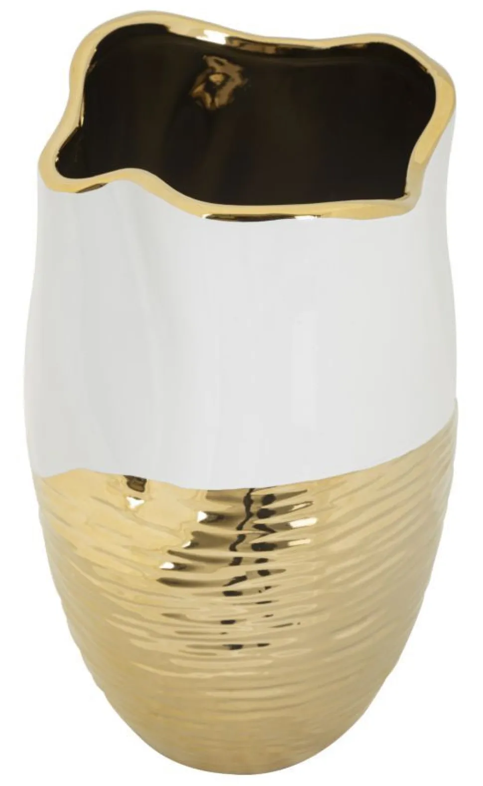 Vase céramique dorée