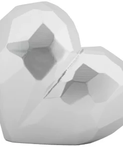 Vase cœur en résine argentée