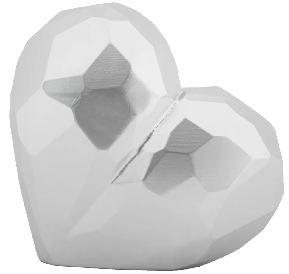 Vase cœur en résine argentée