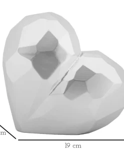 Vase cœur en résine argentée