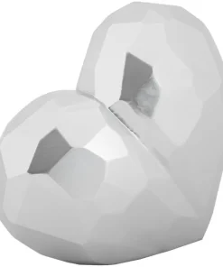 Vase cœur en résine argentée