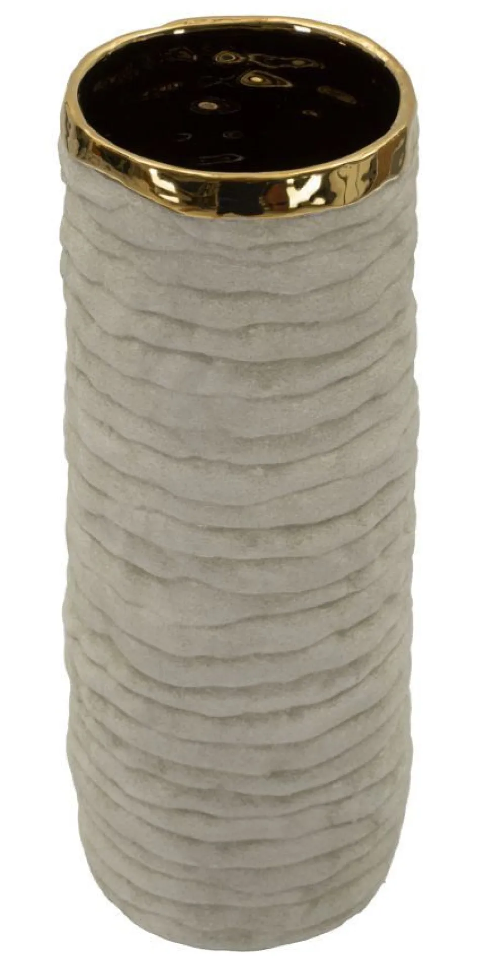 Vase cylindrique Lima finition naturelle intérieur doré