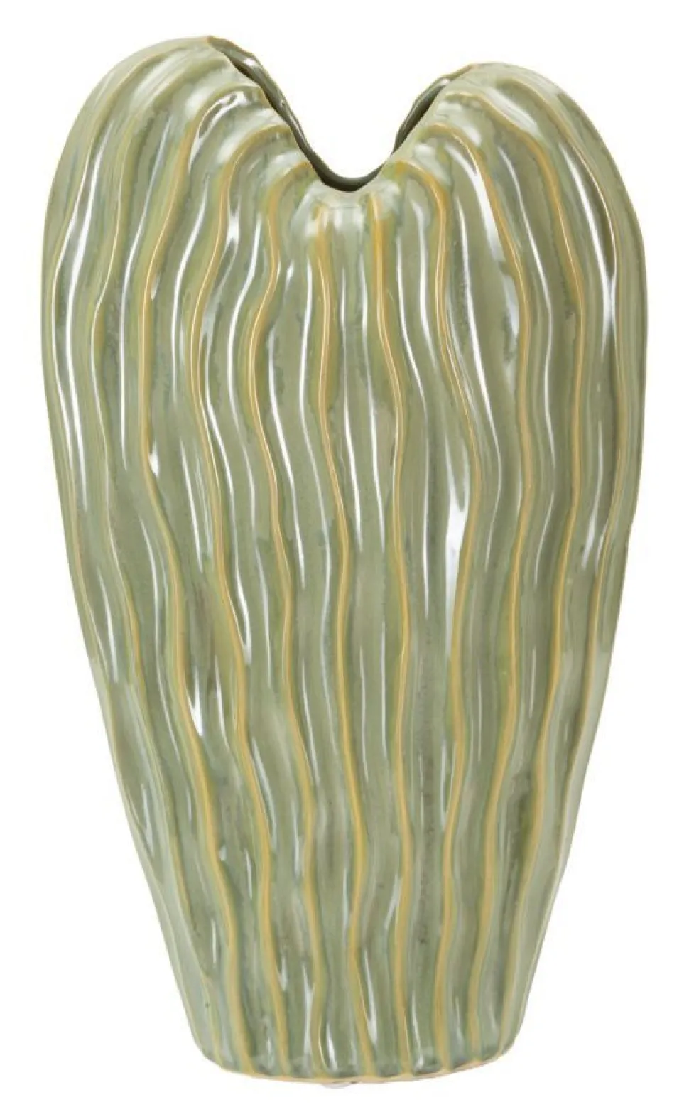 Vase décoratif en céramique texturée Vert