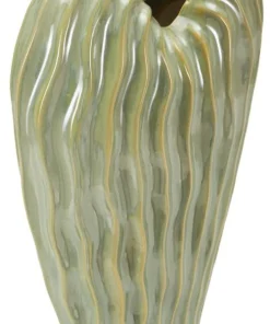 Vase décoratif en céramique texturée Vert