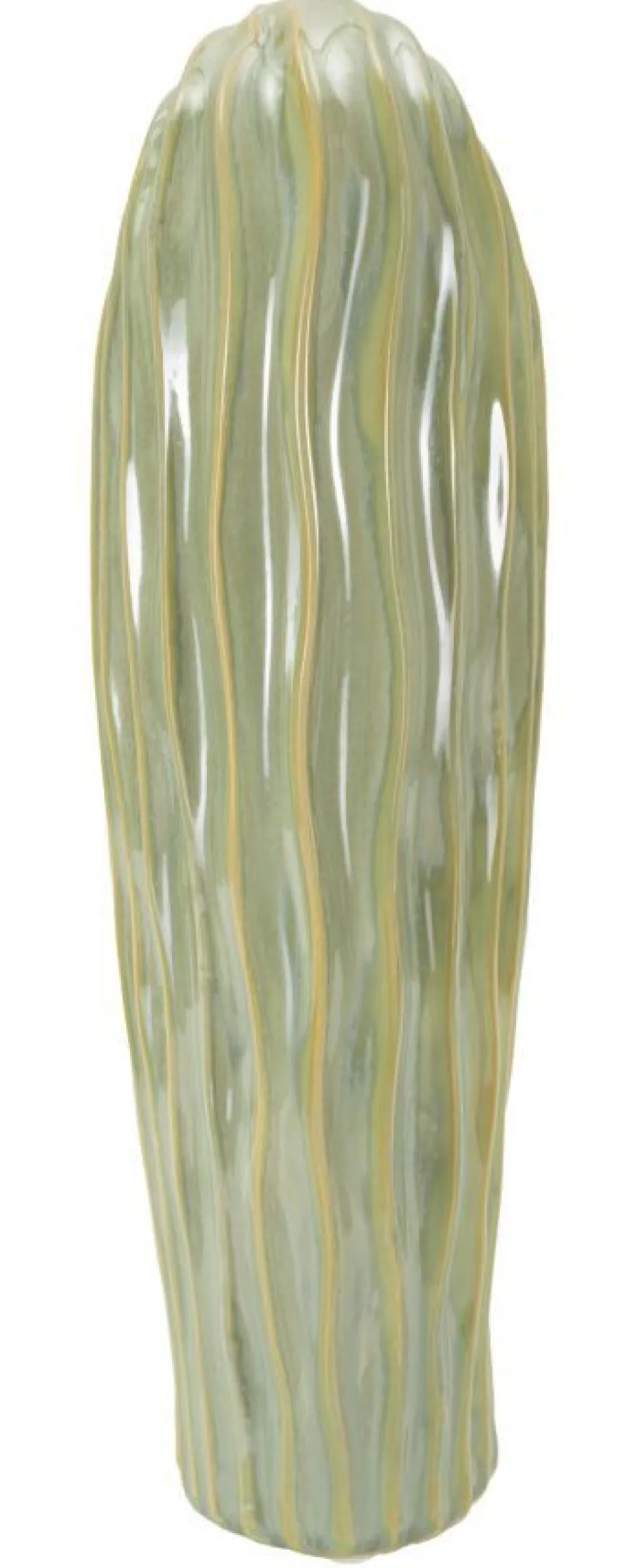 Vase décoratif en céramique texturée Vert