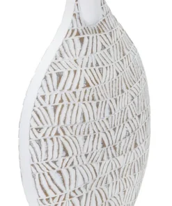 Vase décoratif Nairobi Polyrésine Blanc et Beige