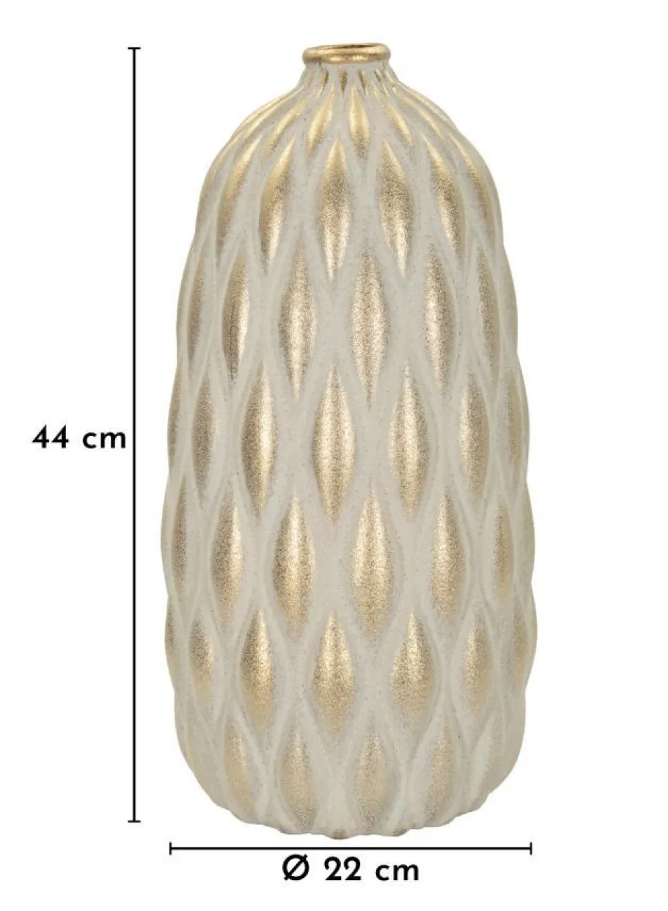 Vase décoratif pepitas dorées