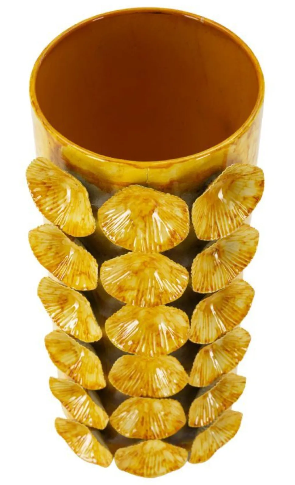 Vase décoratif relief jaune vif
