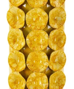 Vase décoratif relief jaune vif