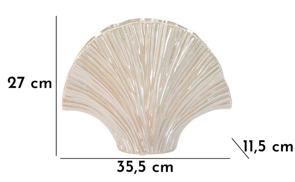 Vase design coquillage finition perlée et brillante
