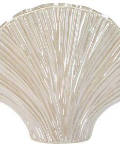 Vase design coquillage finition perlée et brillante
