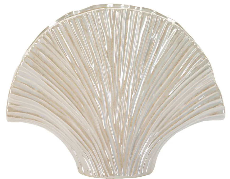Vase design coquillage finition perlée et brillante