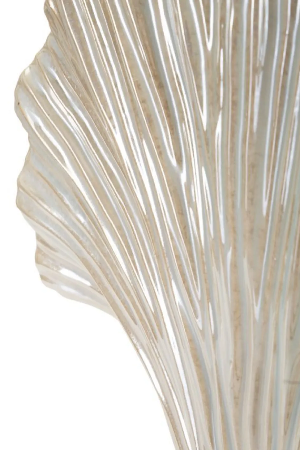 Vase design coquillage finition perlée et brillante