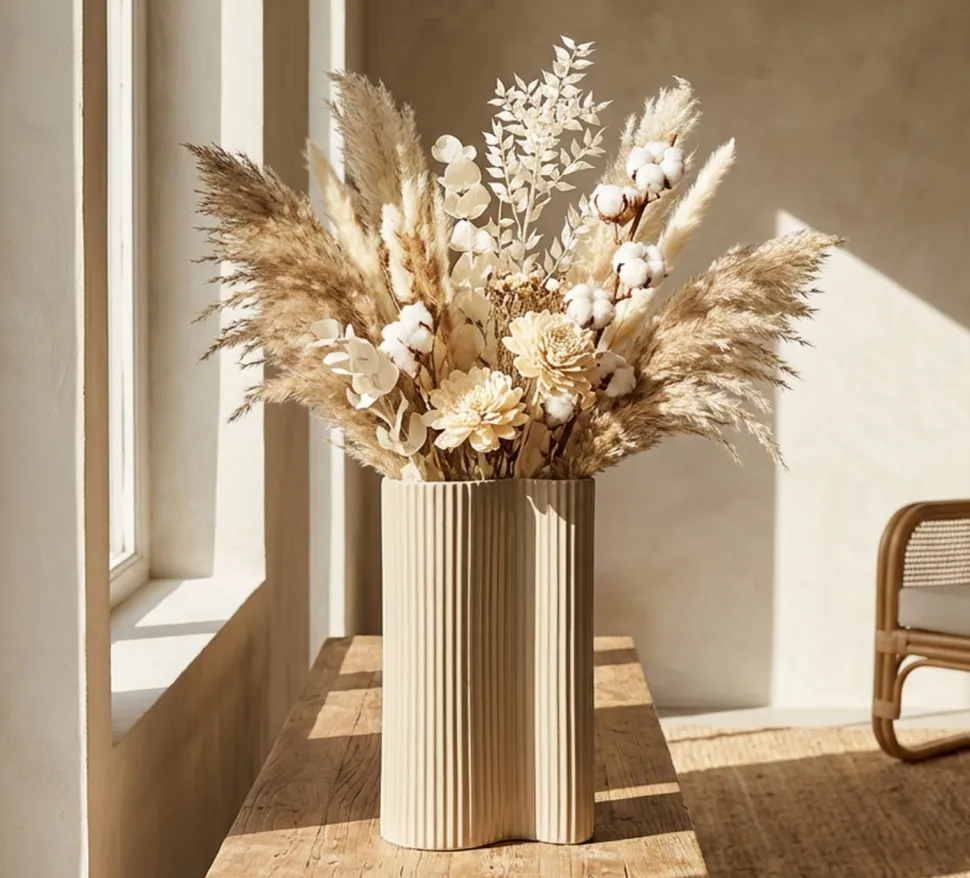 Vase design ondulé finition mate